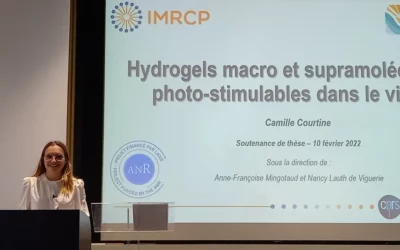 Camille Courtine, doctorante à Softmat, a soutenu sa thèse sur un hydrogel photosensible